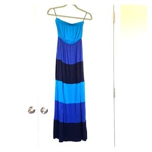 Striped  Blue Maxi Dress